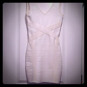 Bebe white sequin dress
